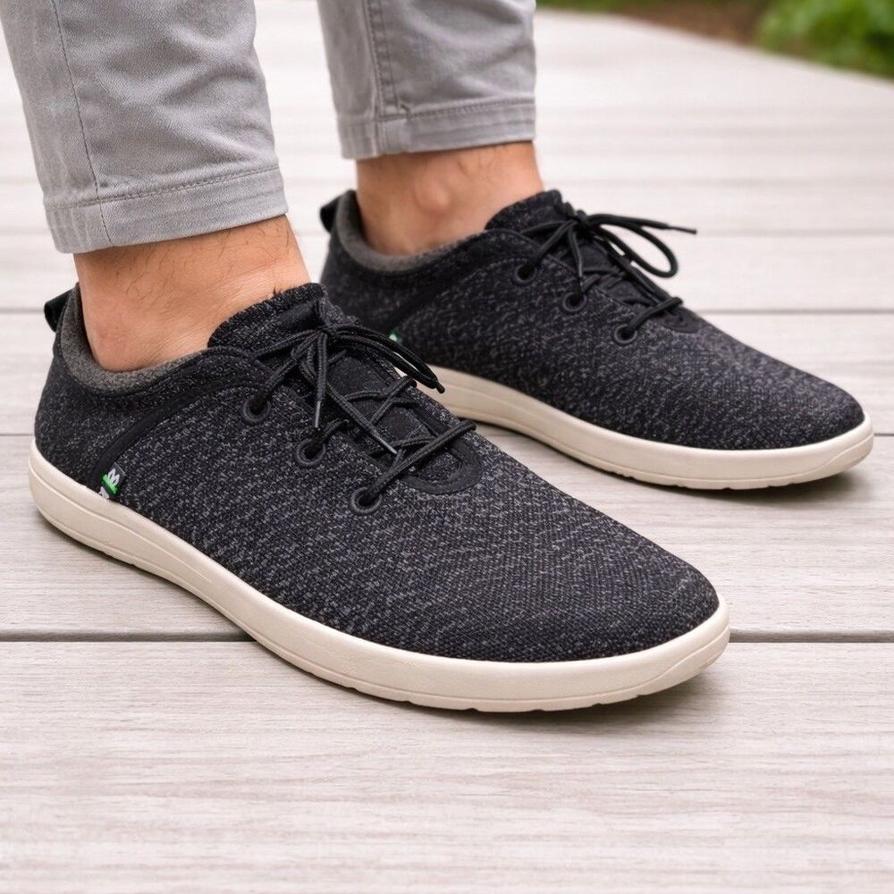 Minnetonka Men's Eco Anew Shoes‎ Size 13 Black Lace Up Comfort Sneakers